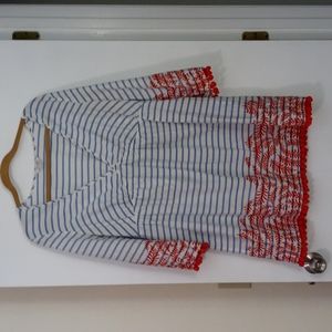 Boden Embroidered Swim Cover Up w/ Pom Pom Sz Us 14 R